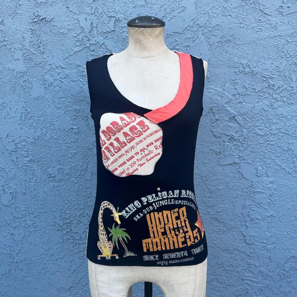 Vintage y2k Top Embellished Tank Size Small Jungle Reggae by Maggio 22 Whimsy - Picture 1 of 10